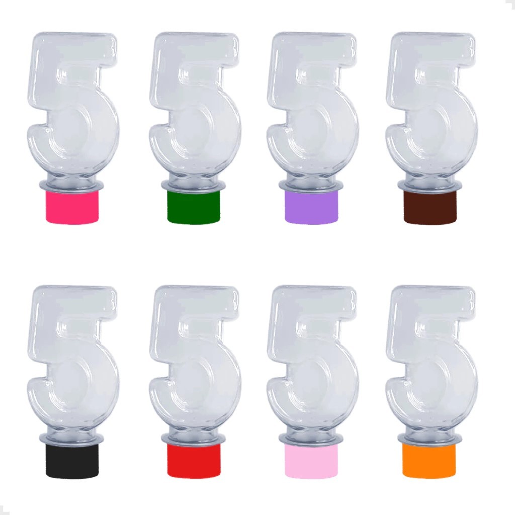 Kit 30 unidades de tubete de número 5, baleiro para lembrancinha, festa, aniversário e personalizar, diversas cores.
