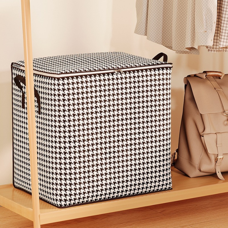 Bolsa Organizadora de Roupas e Edredons - Estilo Pied-de-Poule, para Guarda-Roupas e Mudanças