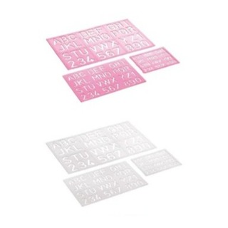 Normógrafo Cristal / Rosa - Kit com 3 réguas Waleu em Oferta na Shopee