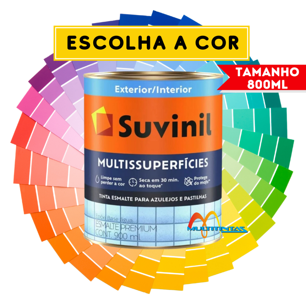 Tinta Epóxi Azulejo MDF 800ml Cozinha Banheiro Multissuperfícies Acetinada Suvinil Escolha A Cor