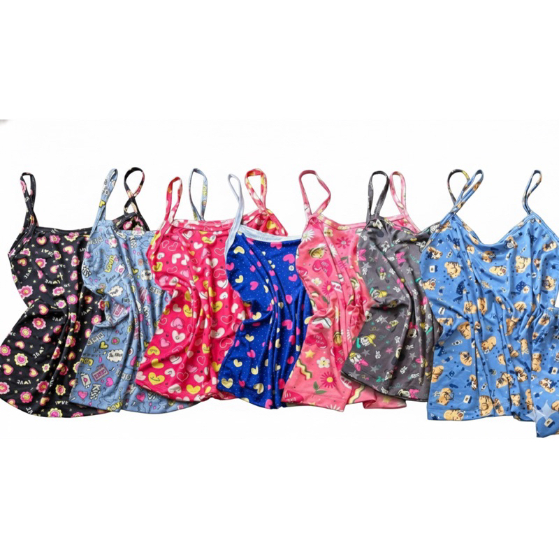 Kit com 3 Baby Doll Feminino em Poliéster com  Viscose Short Doll Estampado Pijama Linha Noite.