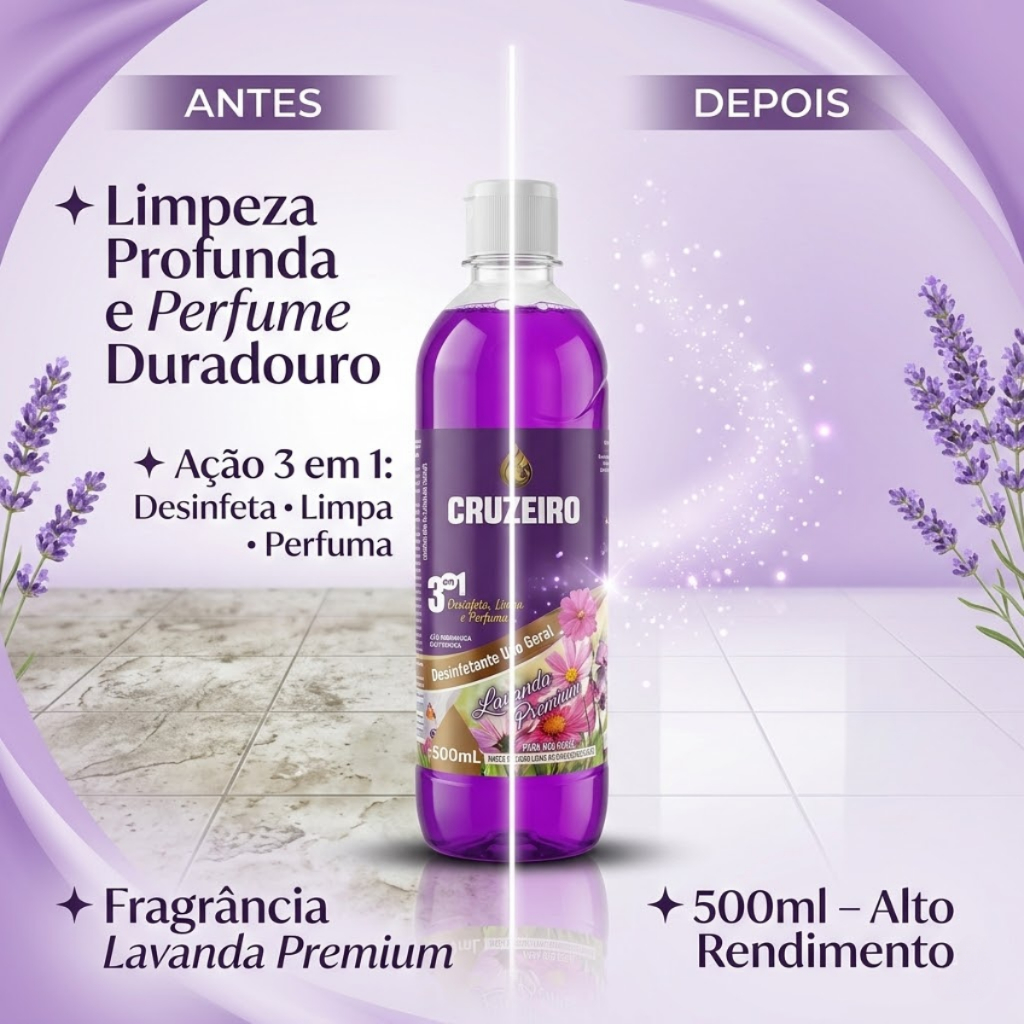 Desinfetante lavanda premium 500ml Cruzeiro