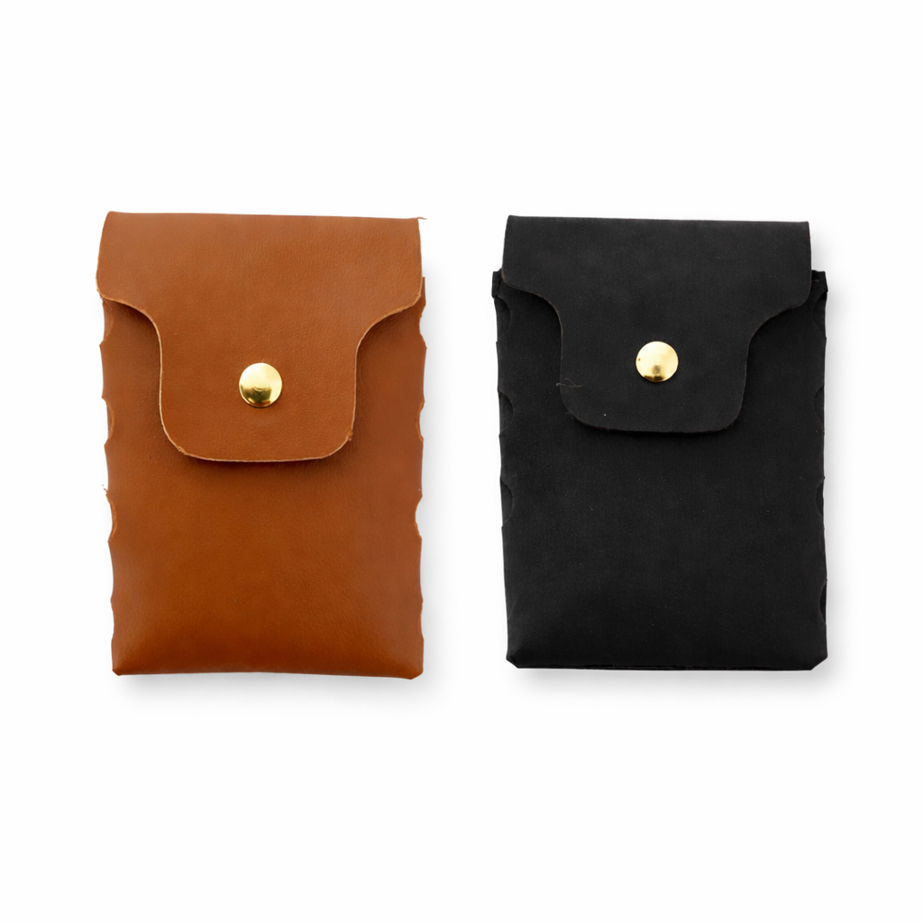 Mini Bolsa Organizadora em Couro Sintético com Botão | Compacta e Multiuso | Porta Treco