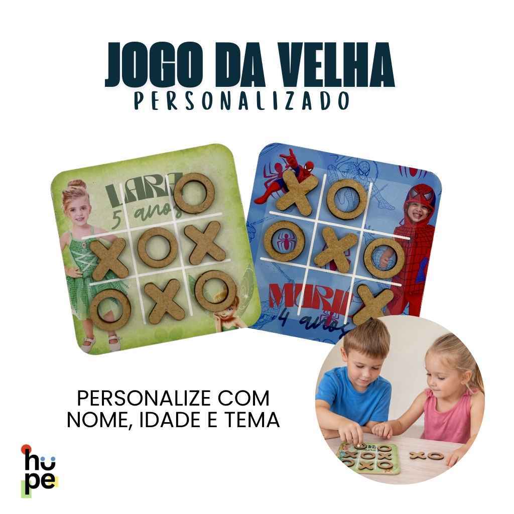 Kit Jogo Da Velha Personalizado Lembrancinha de aniversario Brinquedo/Personalizados/Jogos tabuleiro