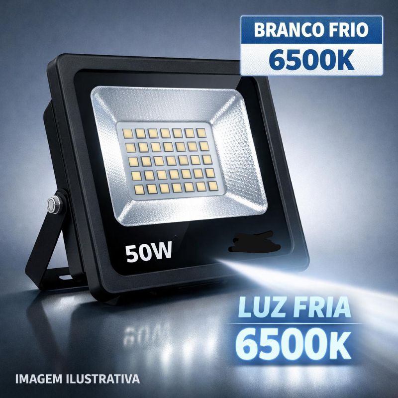 Super Mini Refletor Led 50w, 100w Holofote Ip65 Bivolt Prova D'água Cor de Luz BRANCO Frio
