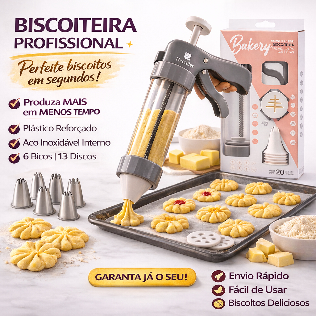 Biscoiteira Profissional 20 Peças Modelador Biscoitos Amanteigados Confeitaria em Oferta na Shopee