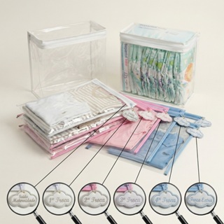 Kit 6 Saquinhos Maternidade Com TAG Bordada + 2 Nécessaire Porta Fraldas Remédio em Oferta na Shopee