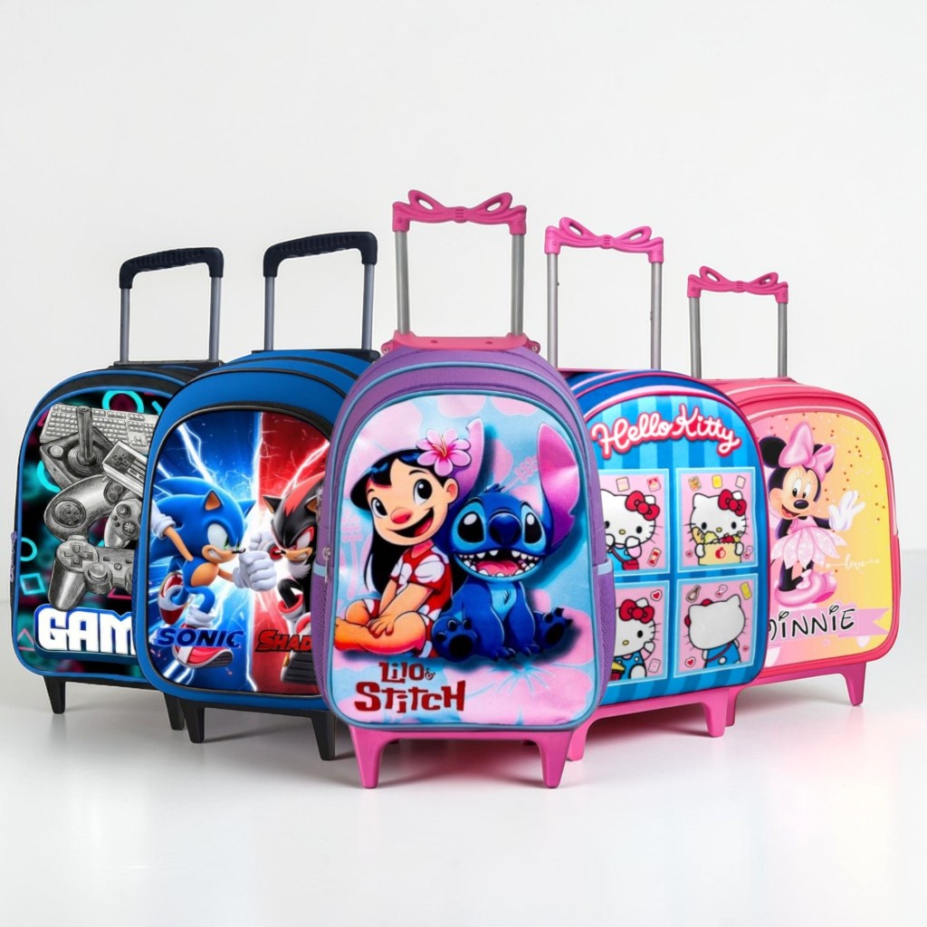 Mochila Rodinha Infantil Masculina Feminina Escolar Juvenil Reforçada - Envio Imediato em Oferta na Shopee