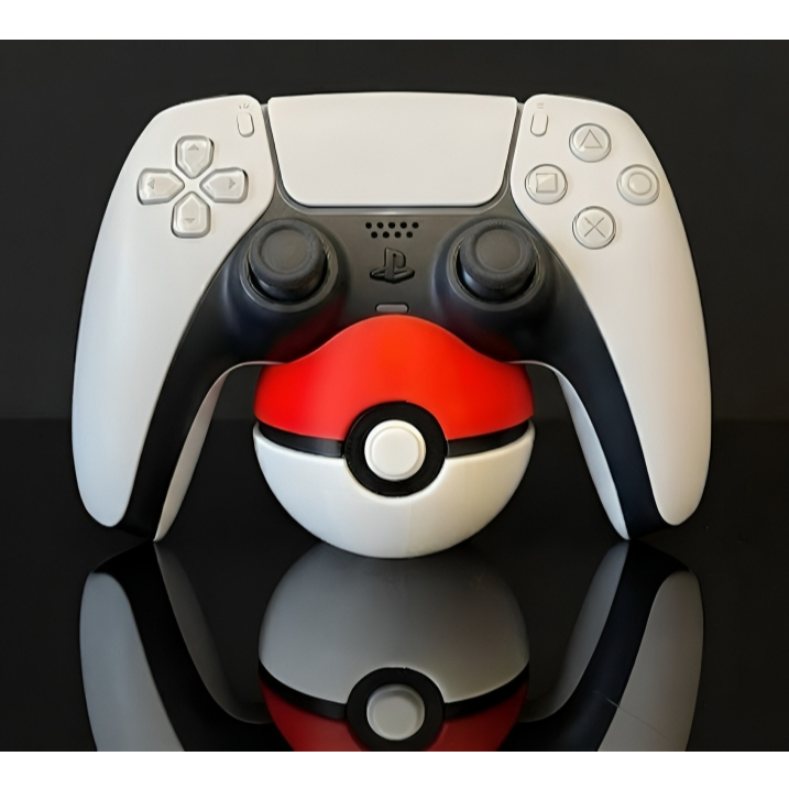 Suporte Controle Pokebola Pokémon Universal PS5 Xbox Nintendo Switch Joystick Mesa Setup Gamer 3D