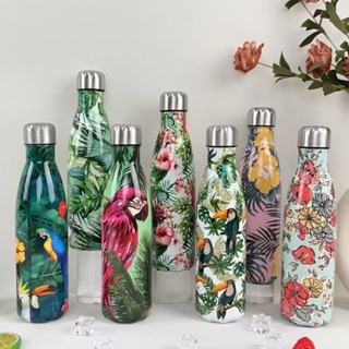 Garrafa Térmica Aço Inox Estampada Floral 500ml Academia Fitness 060 em Oferta na Shopee