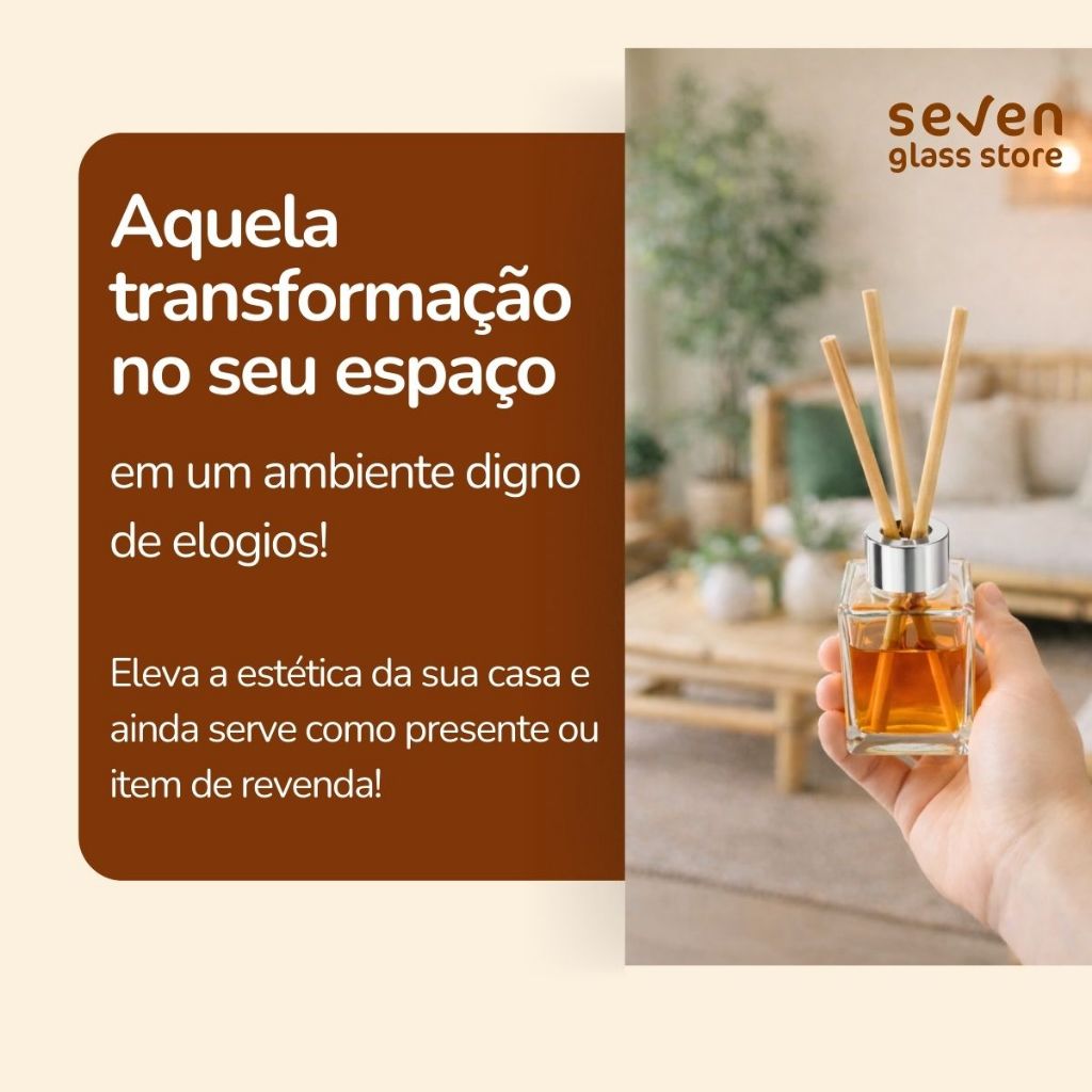 Kit 12 Vidros 30ml C/ Tampa Luxo Para Aromatizador Difusor de Ambiente + Varetas — imagem 2 de 2