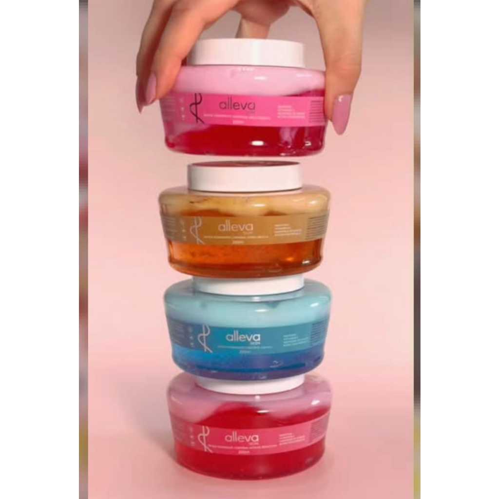 Kit 4 Geleias Hidratantes Corporais Alleva Skin – 250g cada