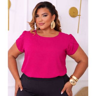 blusa feminina plus size manga tulipa verão dunas em Oferta na Shopee