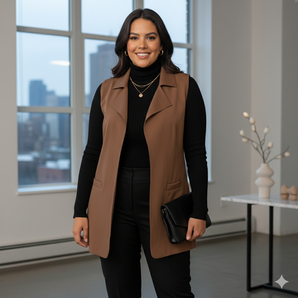 Colete Feminino Longo Neoprene Maxi Alfaiataria P ao G3 Cobre Quadril em Oferta na Shopee