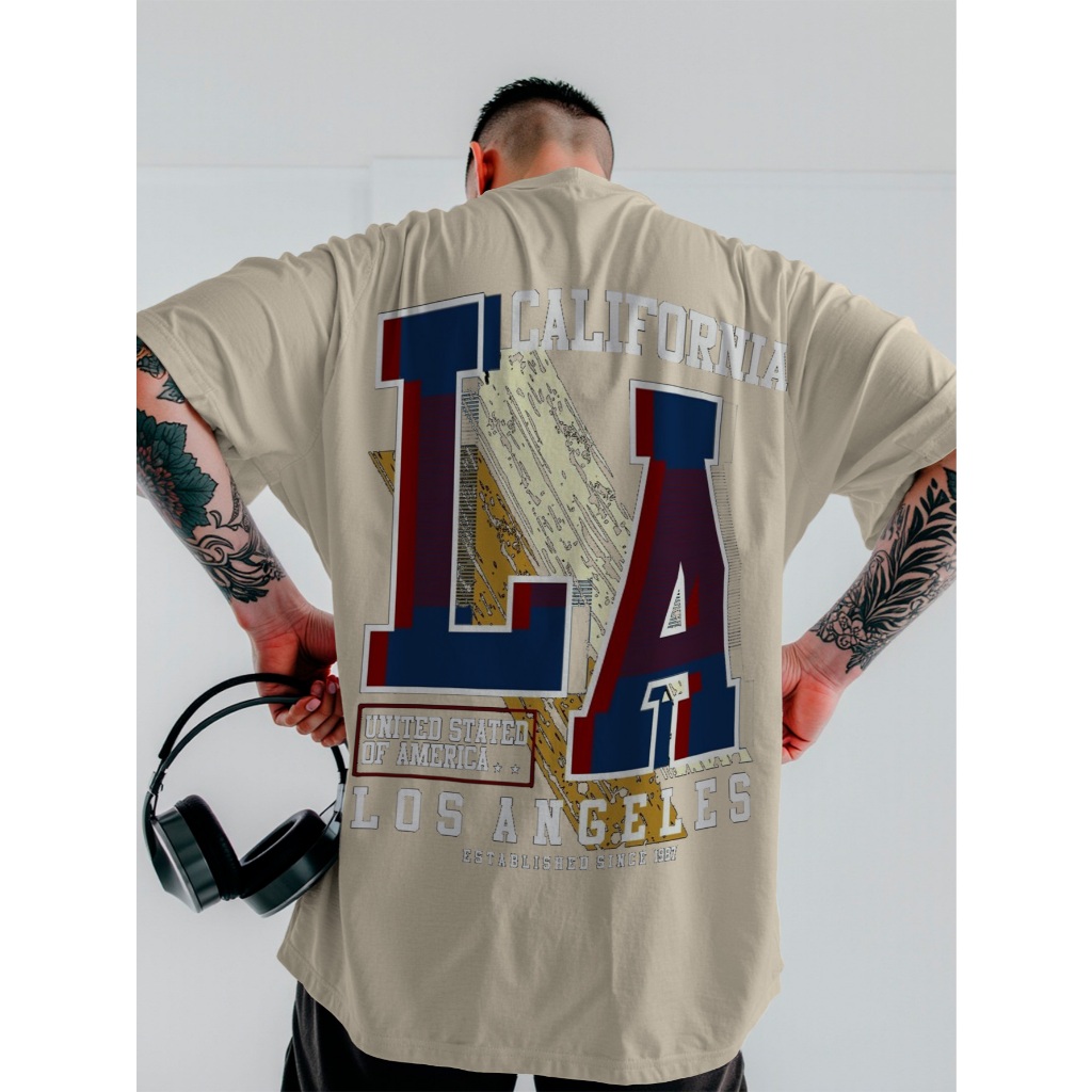 Camiseta Oversized L.A  Los Angeles City Streetwear Unissex ref4723