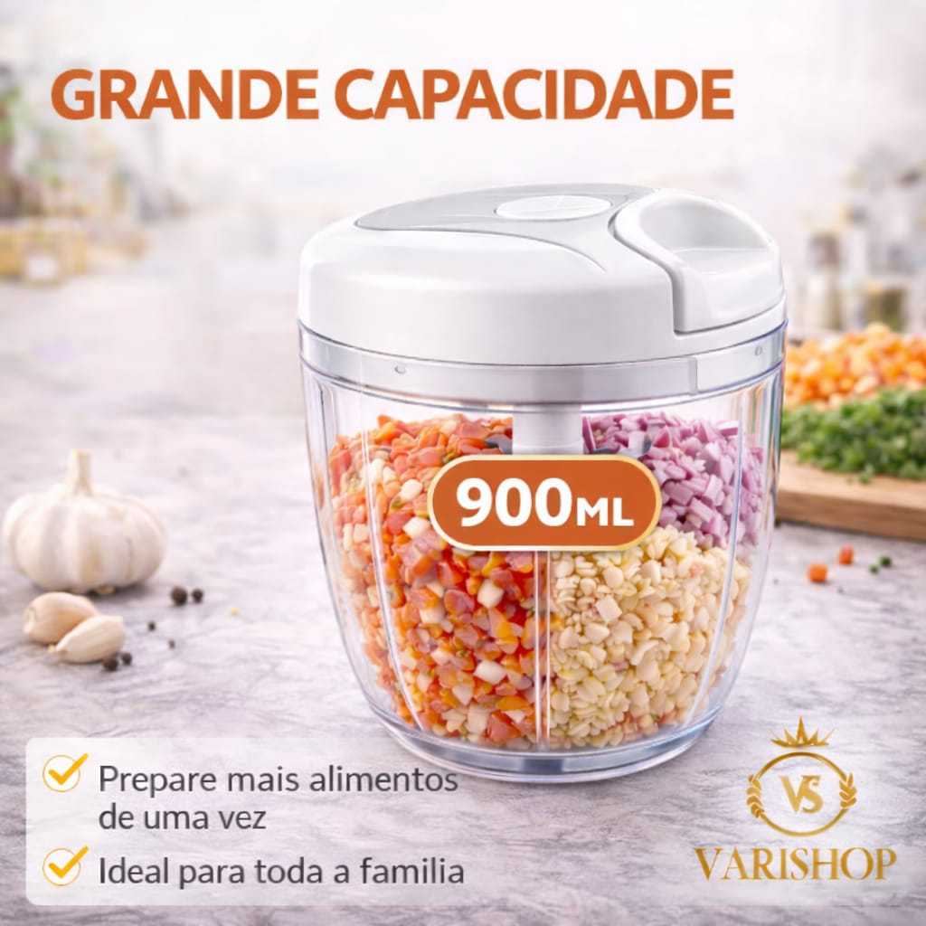 Triturador Manual 900ml Alho Cebola Temperos | Mini Processador de Alimentos em Oferta na Shopee