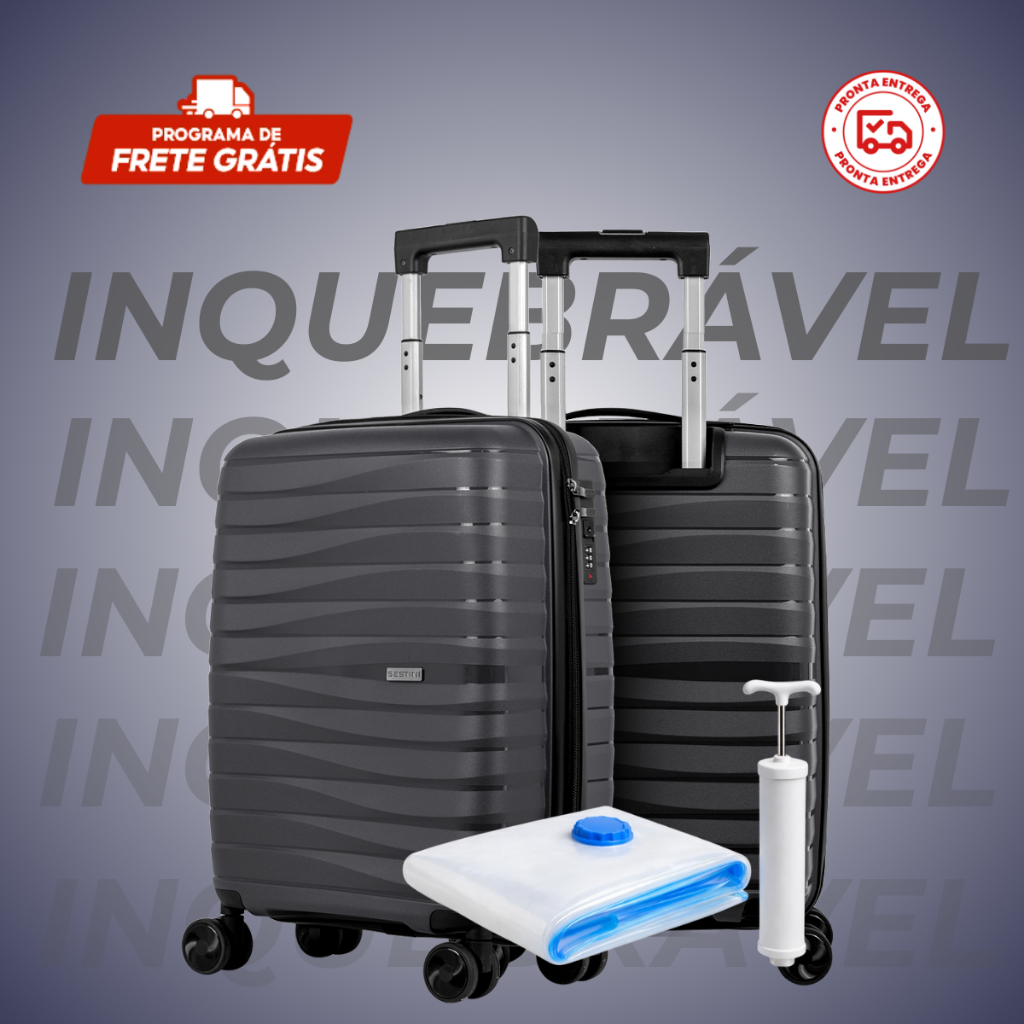 MALA de Viagem 10kg SESTINI BORDO,POLIPROPILENO INQUEBRÁVEL,CADEADO INTEGRADO,GARANTIA VITALÍCIA ORIGINAL em Oferta na Shopee