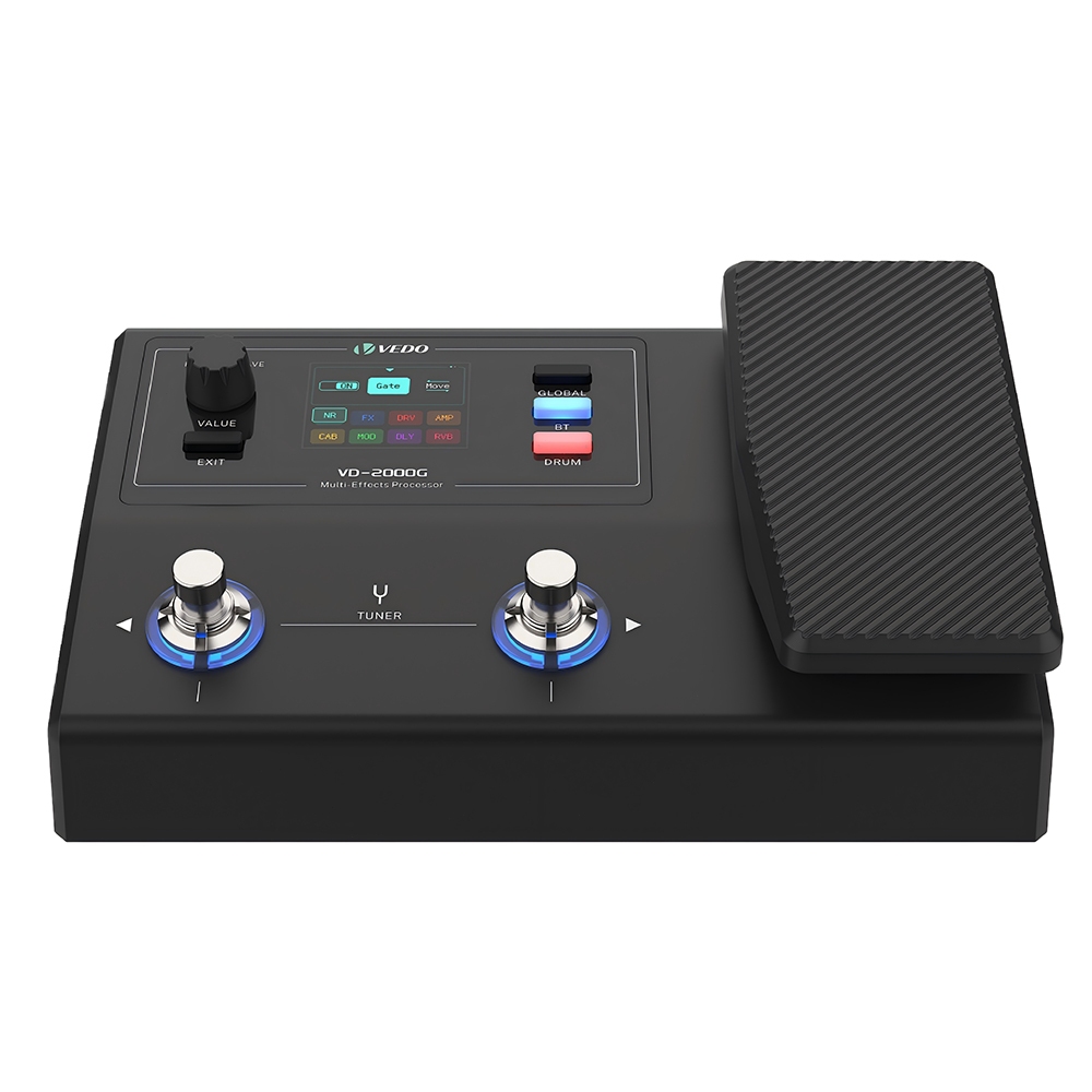 Pedal processador multiefeitos para guitarra e baixo VEDO Pedal de expressão multilíngue vd-2000g Compatível com operaçã