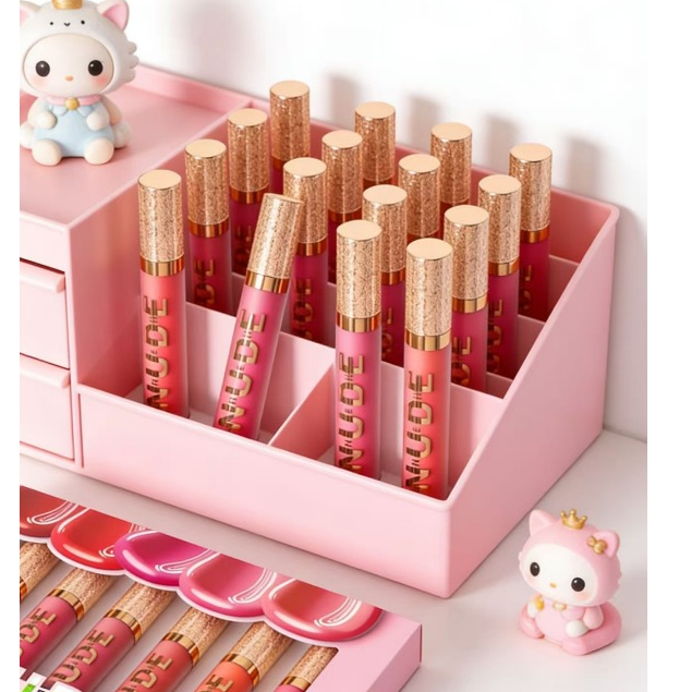 KIT12  Lip Gloss Batom à prova d'água, à prova de suor Conjunto de Batons/Gloss