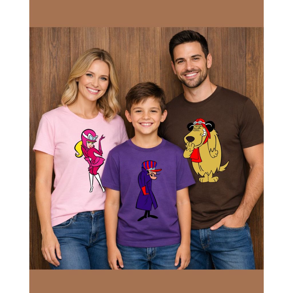 Camiseta Corrida Maluca Penelope Charmosa ou Dick Vigarista Ou Muttley Unissex Infantil Adulto Plus Size