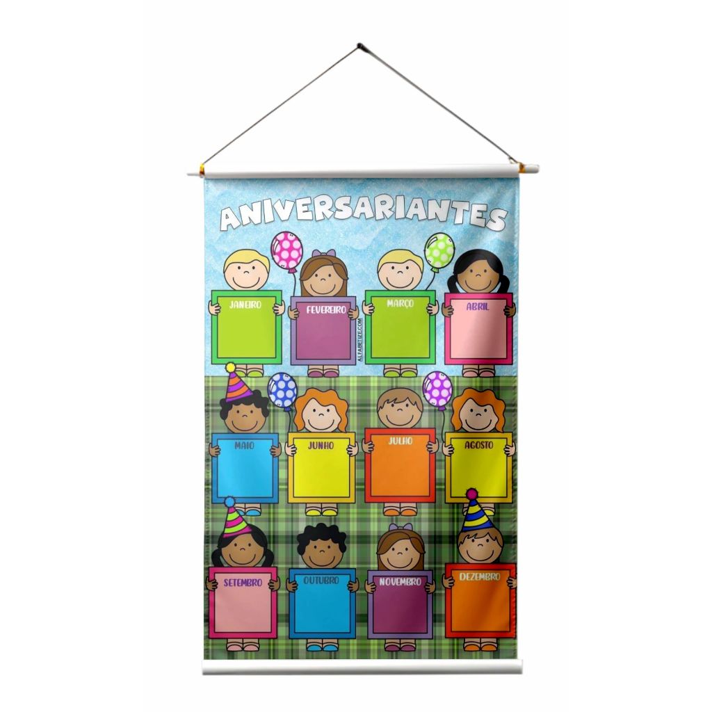 BANNER ARTE PRONTA - ANIVERSARIANTES CRIANÇAS CORES