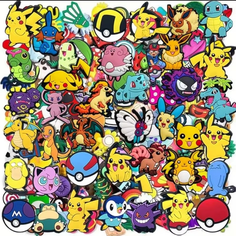 kit com 06/10/20/30  Botons Enfeite para calçado croc pokemon