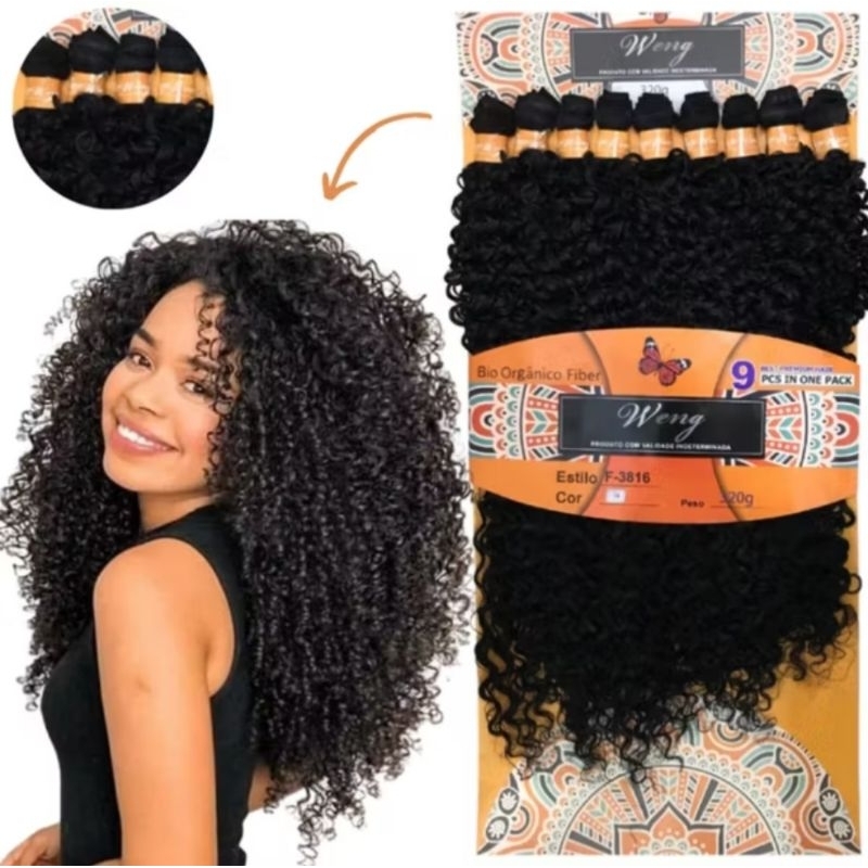 LANÇAMENTO: Cabelo Cacheado orgânico BIO ORGÂNICO - 320gramas - 65cm / weng (3816)