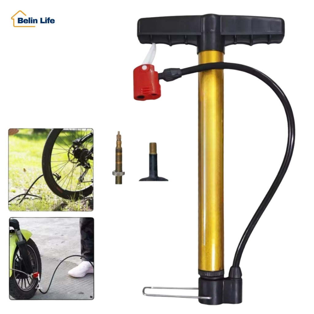 Bomba de Encher Pneu Bicicleta Bike Carro Moto 30cm Bico Duplo Manual Vertical Portátil em Oferta na Shopee