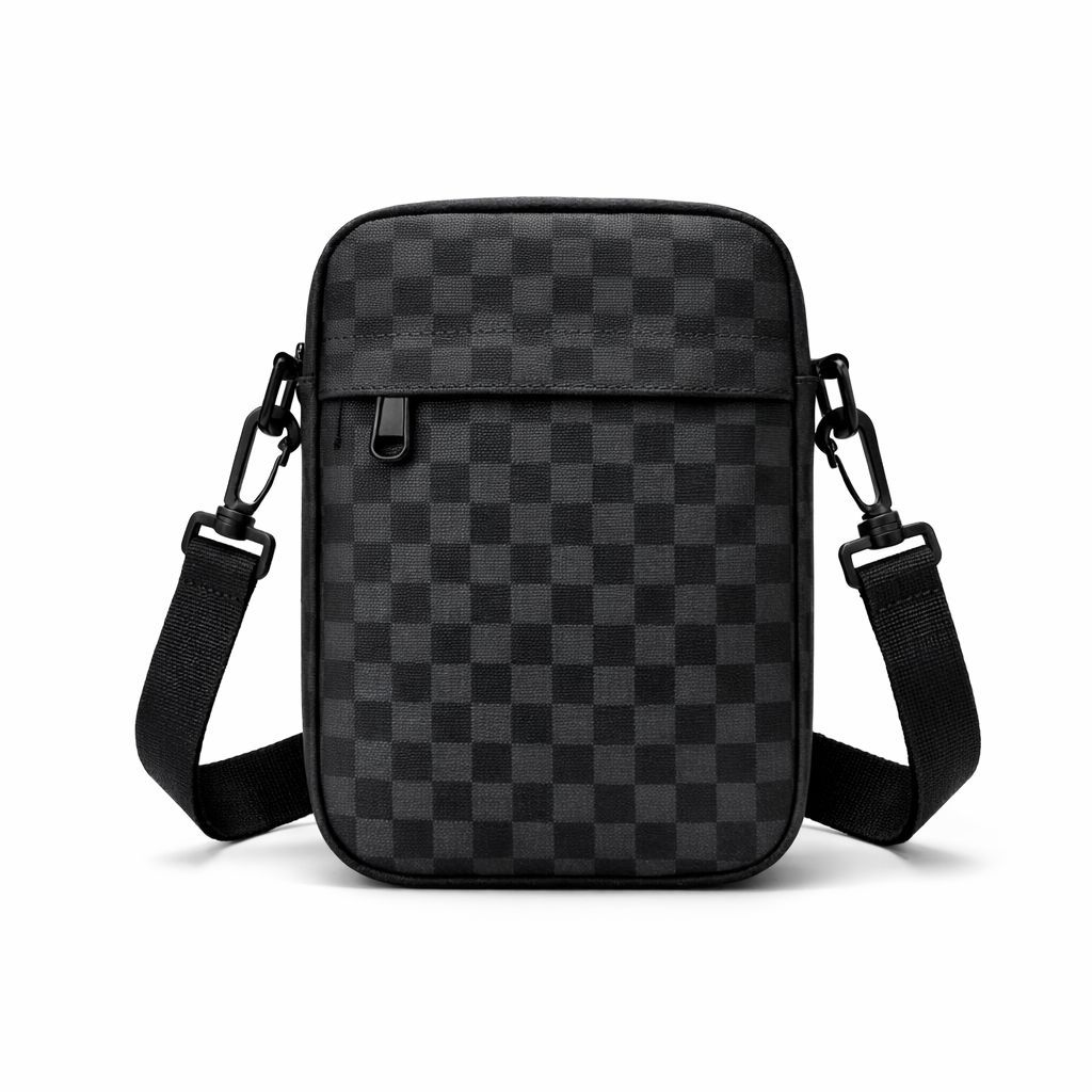 Shoulder Bag Mini Xadrez Influencer Alça Transversal Moderna