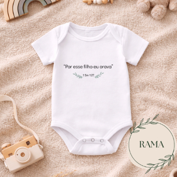 Body Bebê 100% Algodão – “Por Esse Filho Eu Orava” | estampado frases revelação gravidez surpresa em Oferta na Shopee