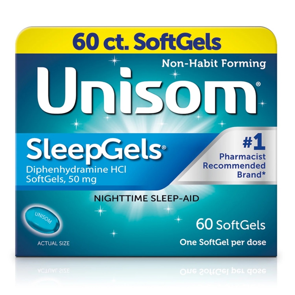 UNISOM SLEEPGELS 60 SOFTGELS SONO TRANQUILO IMPORTADO EUA