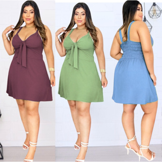 Vestido Macaquinho/ Plus Zise /Short Saia/ Moda Feminina Liso. em Oferta na Shopee