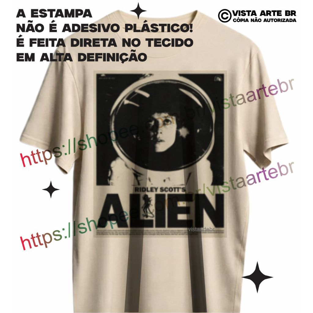 Camiseta Vintage Unissex Alien, o Oitavo Passageiro B08 em Oferta na Shopee