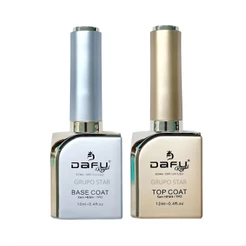 Base Coat + Top Coat Gel 12ml Linha Glamour Sem HEMA e TPO – Brilho Profissional e Longa Duração