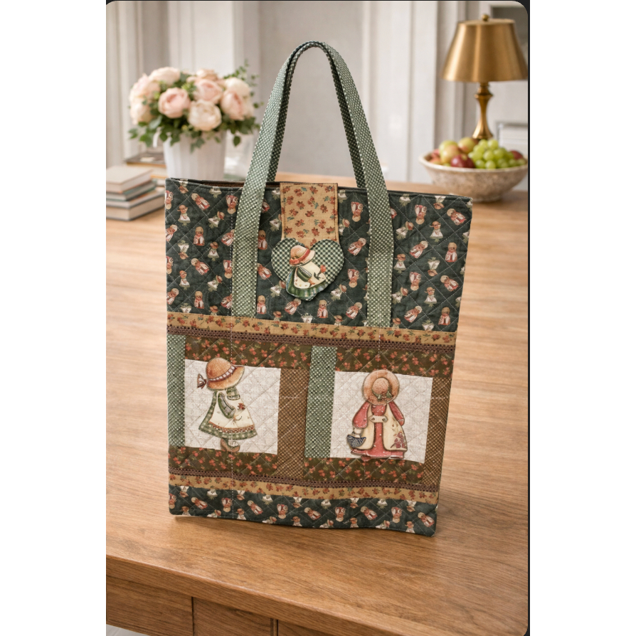 Tecido PAINEL Bolsa Sunbonnet Camponesa - Fuxicos e Fricotes - 100% algodão
