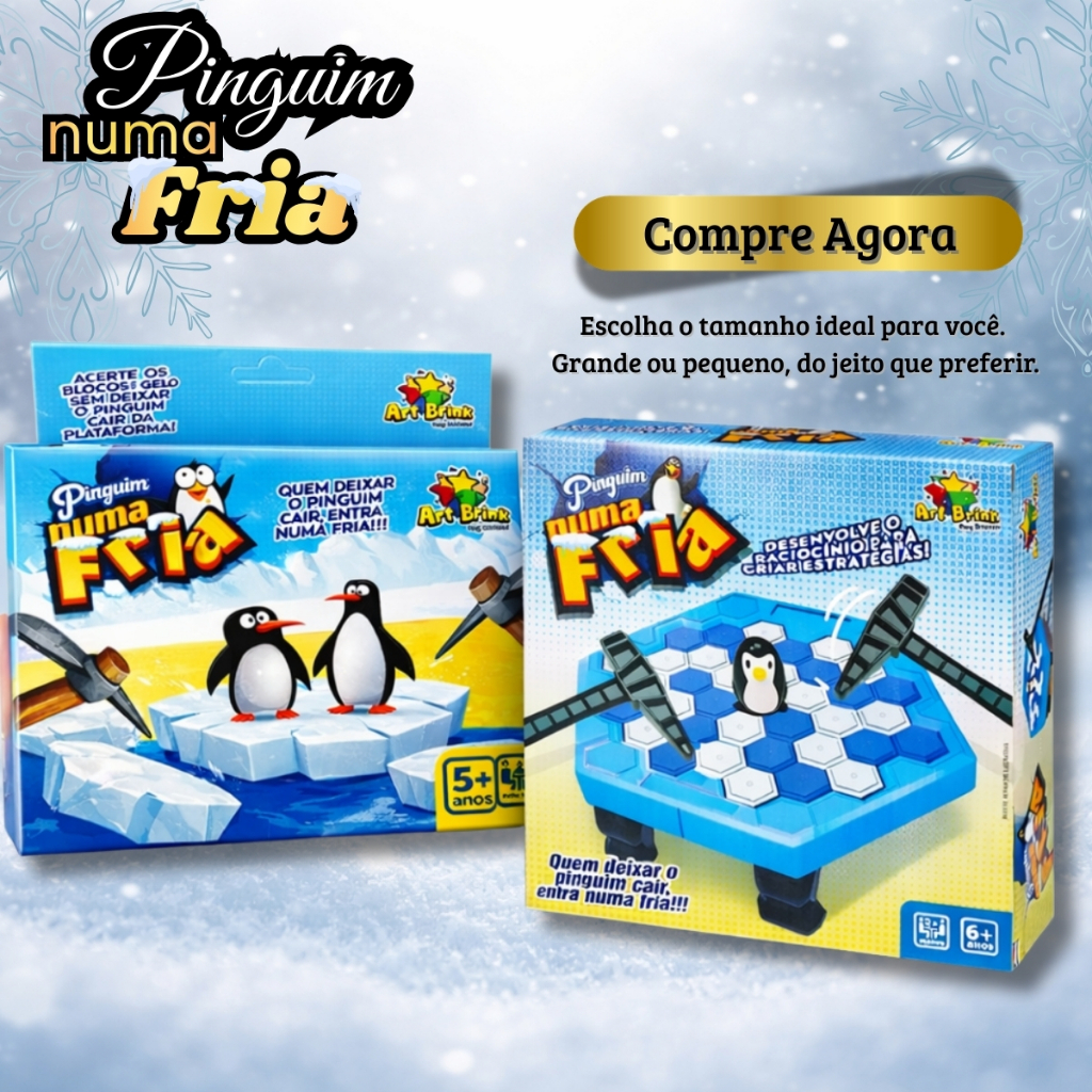Jogo Quebra Gelo Pinguim Brinquedo Interativo Educativo Criança Família Mesa Martelo Blocos Diversão