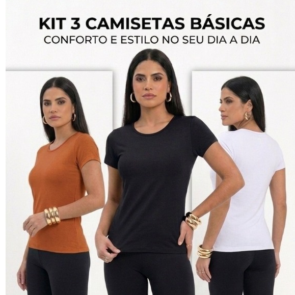 Blusinha Básica Feminina Viscolycra Lisa Confortável Dia a Dia em Oferta na Shopee