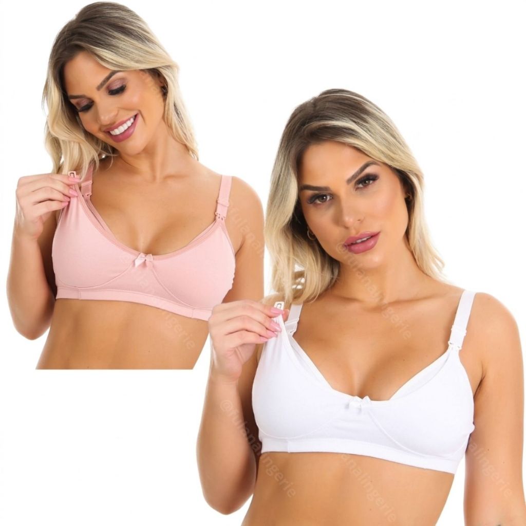 KIT 2 Sutiãs  Amamentação para Grávida Sutian Reforçado Gestante - AmaLiz em Oferta na Shopee
