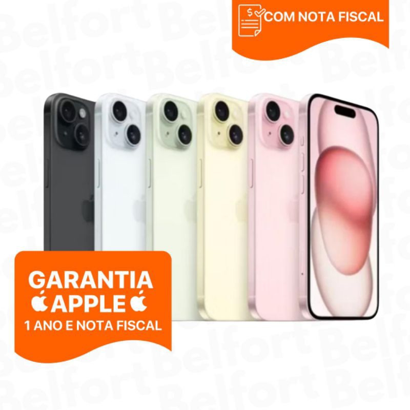 Celular iPhone 15 128GB Original Novo Lacrado com Garantia Apple de 1 ano