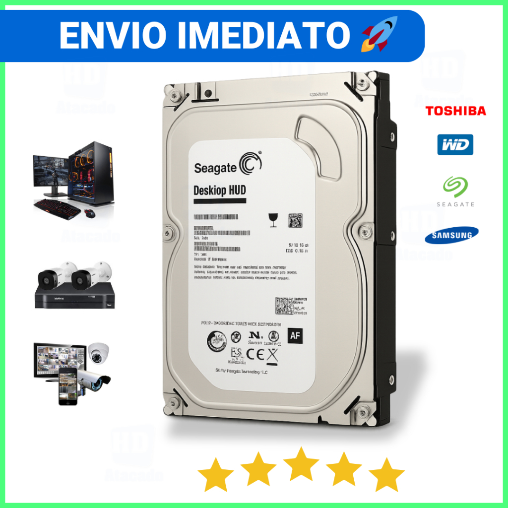 HD 250GB SATA 3.5 DVR/PC/CFTV Disco Rígido *Pronto para Usar* Desktop Sistemas Intelbras e Segurança