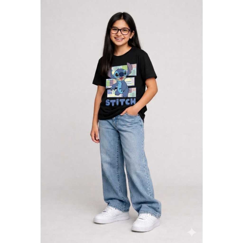 Camiseta Infantil Stitch – Blusa Menina Rosa Bebê Estampada Confortável Moda Infantil