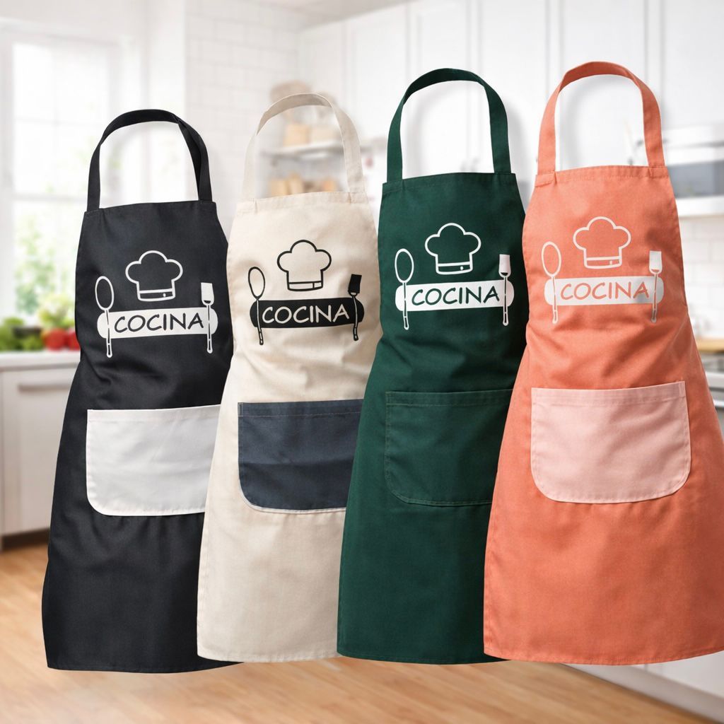 Avental De Lona Impermeável Com Bolso Seca Mãos Para Mulheres E Homens Cozinha Ajustável