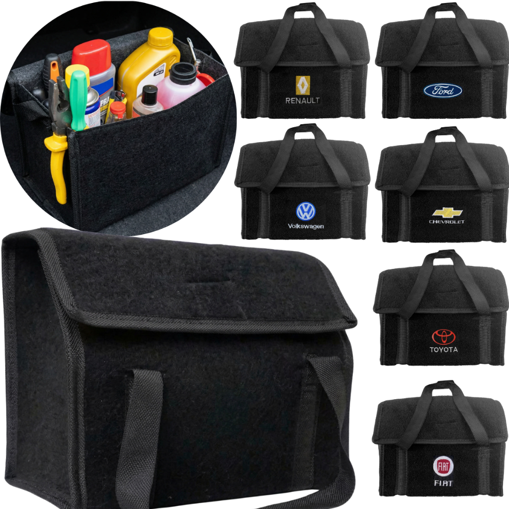 Imagem Bolsa De Ferramentas Maleta Para Carro Organizadora Automotiva Multiuso Porta Malas C/Velcro Premium