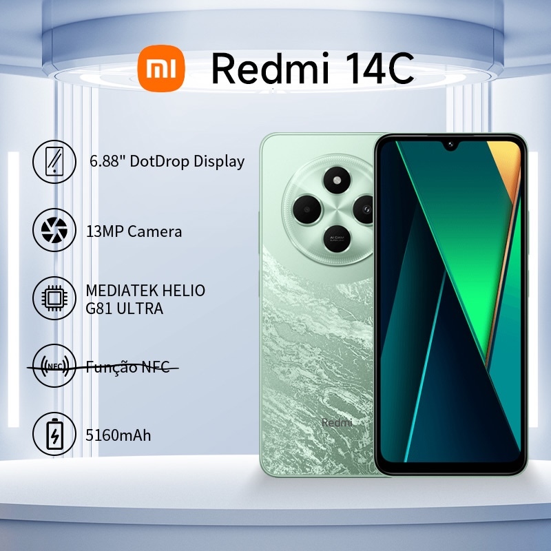 Redmi 14C 4G 6.88” 120Hz 50MP 13MP 5160mAh Android 14 Global Versã Novo