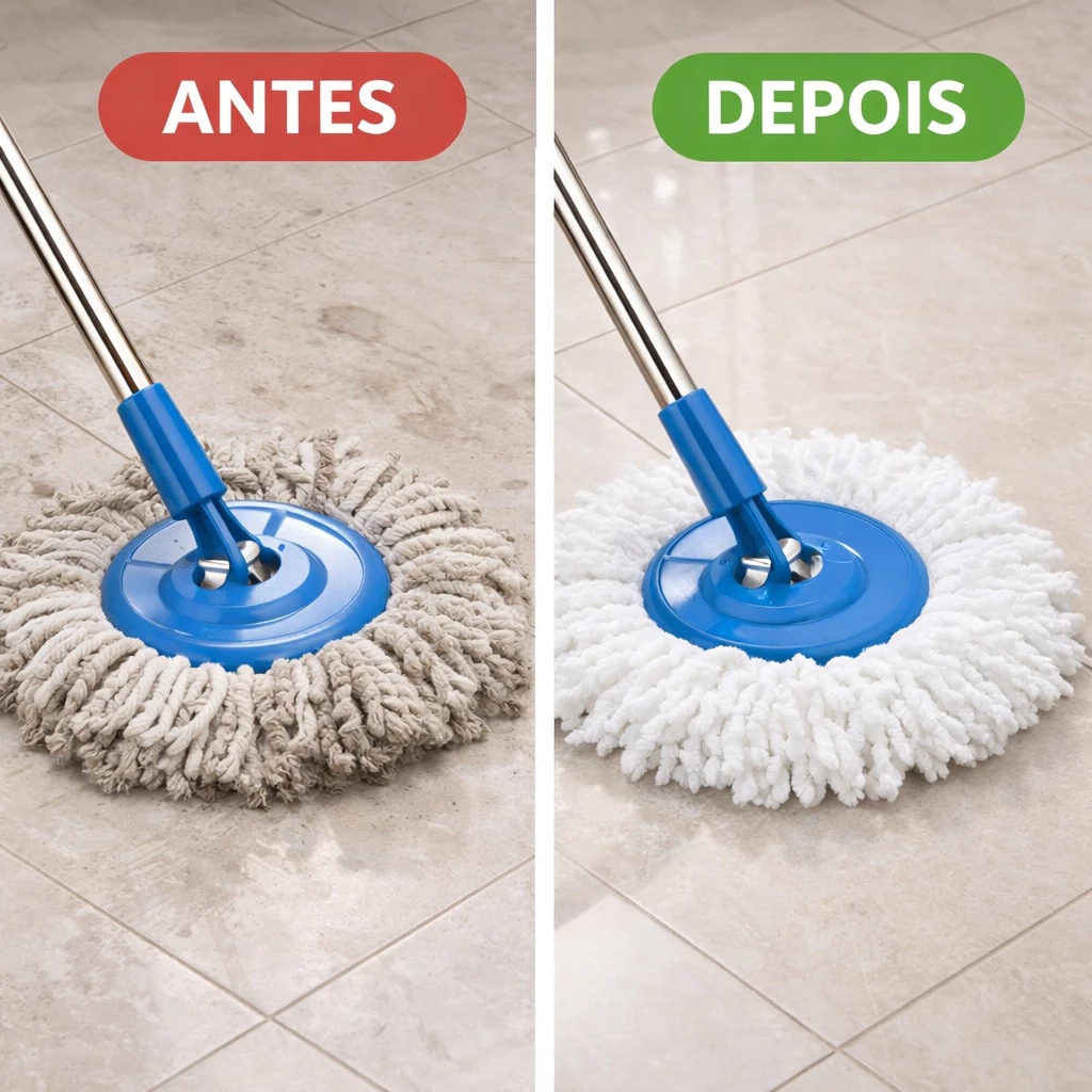 Refil Mop Giratorio Microfibra Reposicao Cabeca Esfregao Mop Balde 8L Limpeza Piso Alta Absorcao