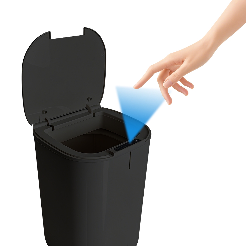 Lixeira inteligente com sensor automático, capacidade de 16 litros, adequada para banheiros, cozinhas e escritórios