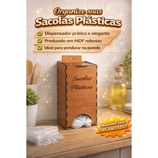 Puxa Saco MDF de Parede com Tampa – Porta Sacolas Plásticas Organizador Cozinha decoração em Oferta na Shopee