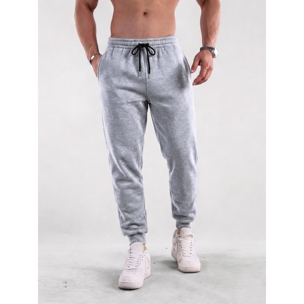 Calça de Moletom Jogger Masculina Premium Confortável Casual Esportiva com Bolso Elástico Academia Inverno