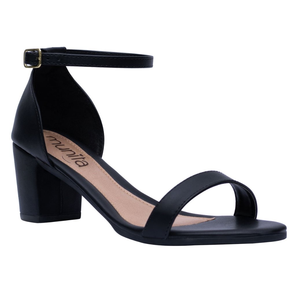 Sandália Salto Médio Feminina Saltinho Clássico Confortável Munita em Oferta na Shopee