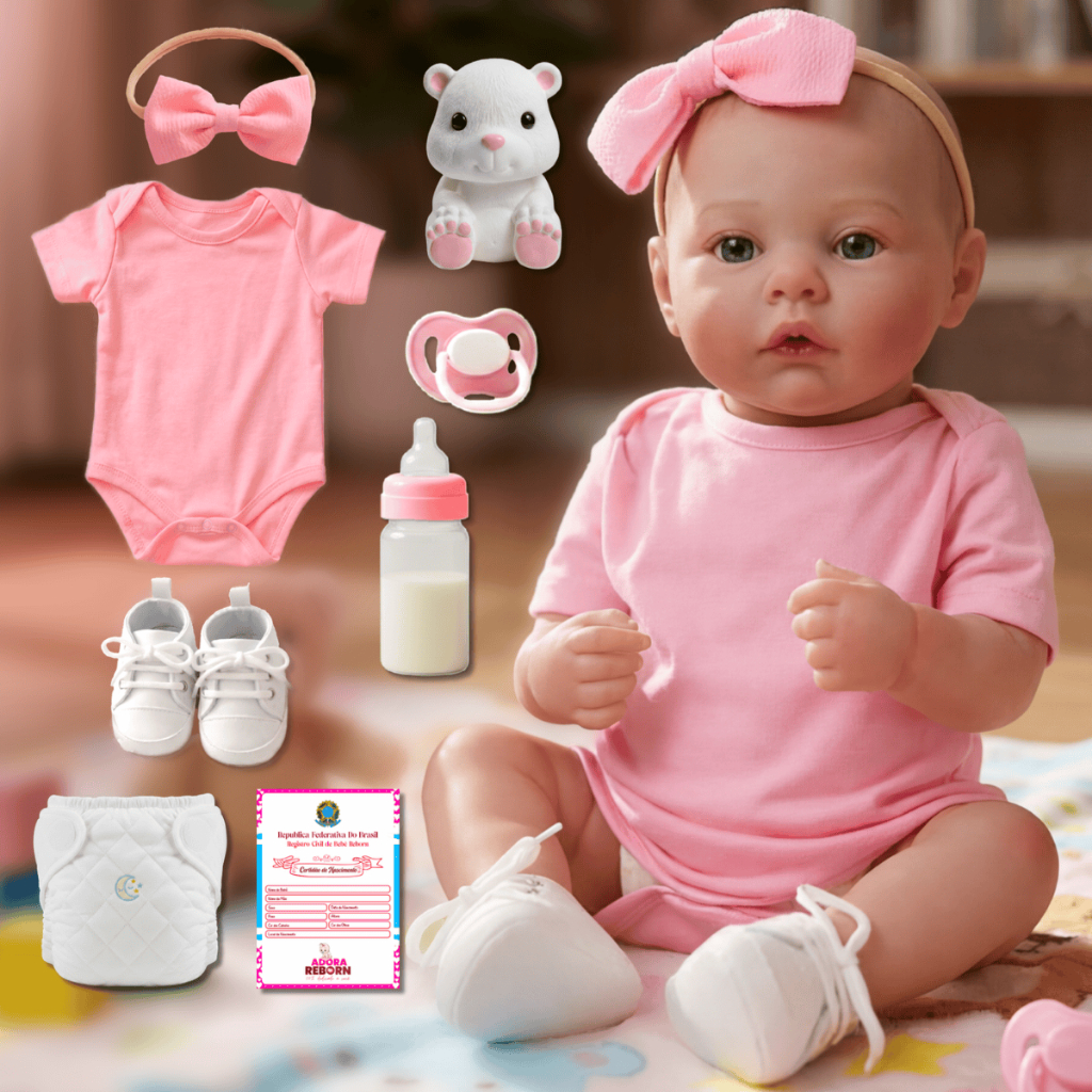 Bebê Reborn Boneca Silicone 48cm Menina Realista Pintado Original Olhos Azuis em Oferta na Shopee